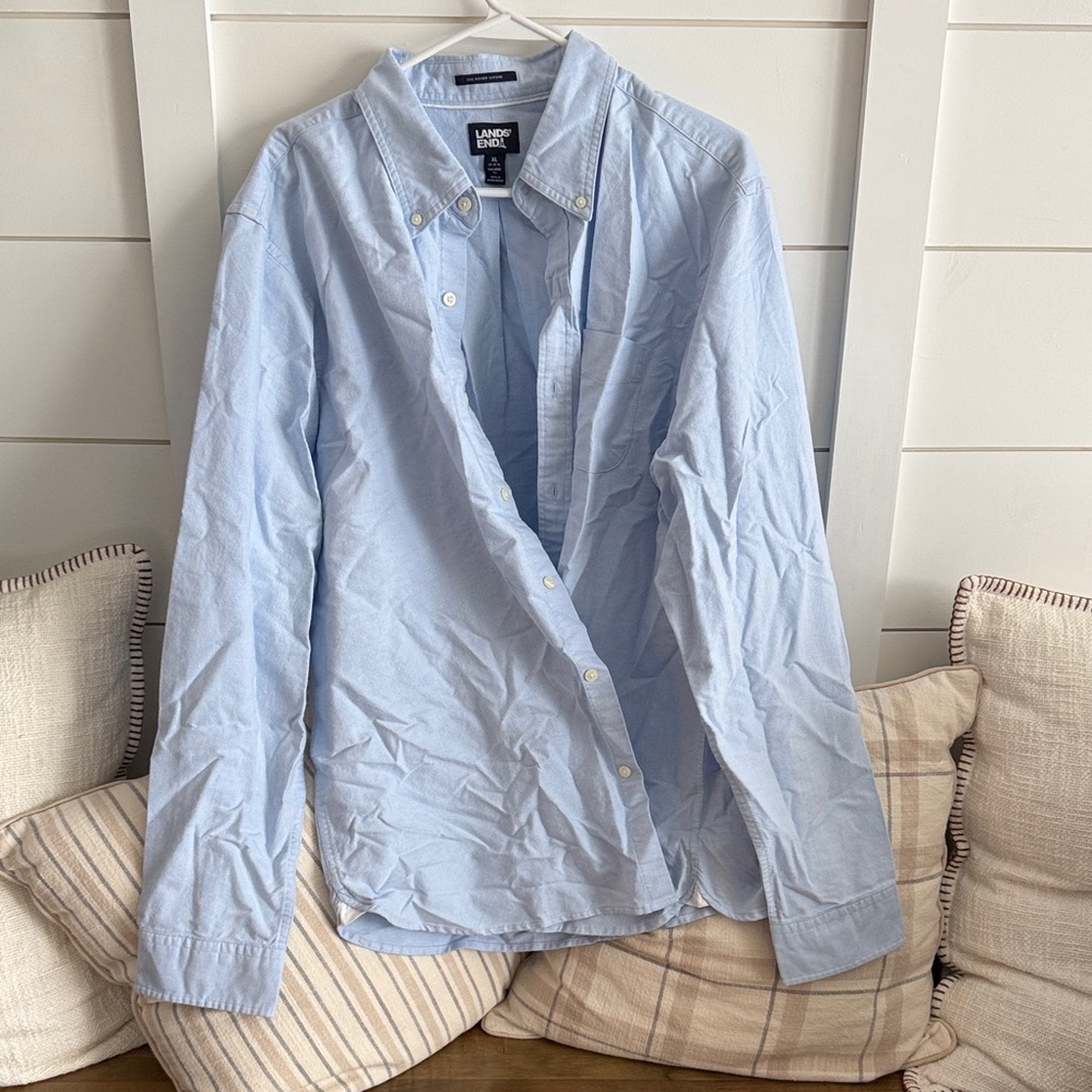 Lands' End Sky Blue Casual Shirt